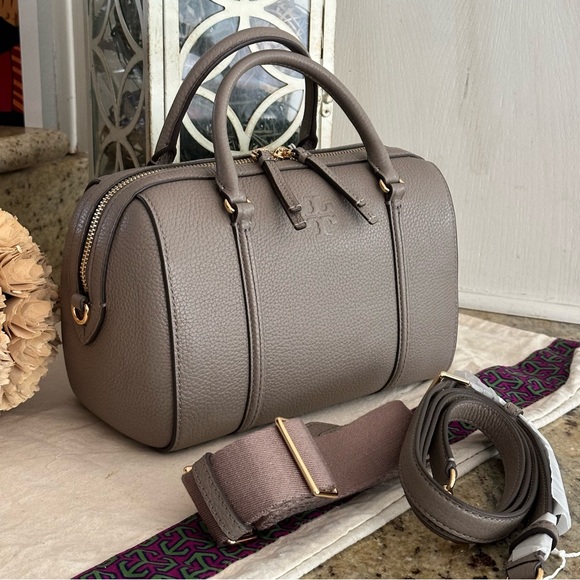 New Tory Burch Thea small satchel in gray - Picture 2 of 7